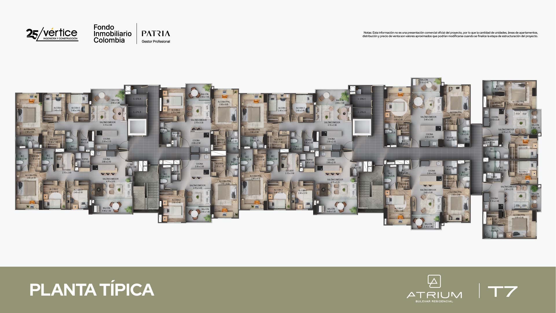 Planta típica — Atrium Bulevar Residencial